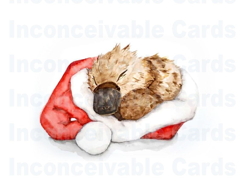 Cute Platypus Christmas Card, Adorable Christmas Card
