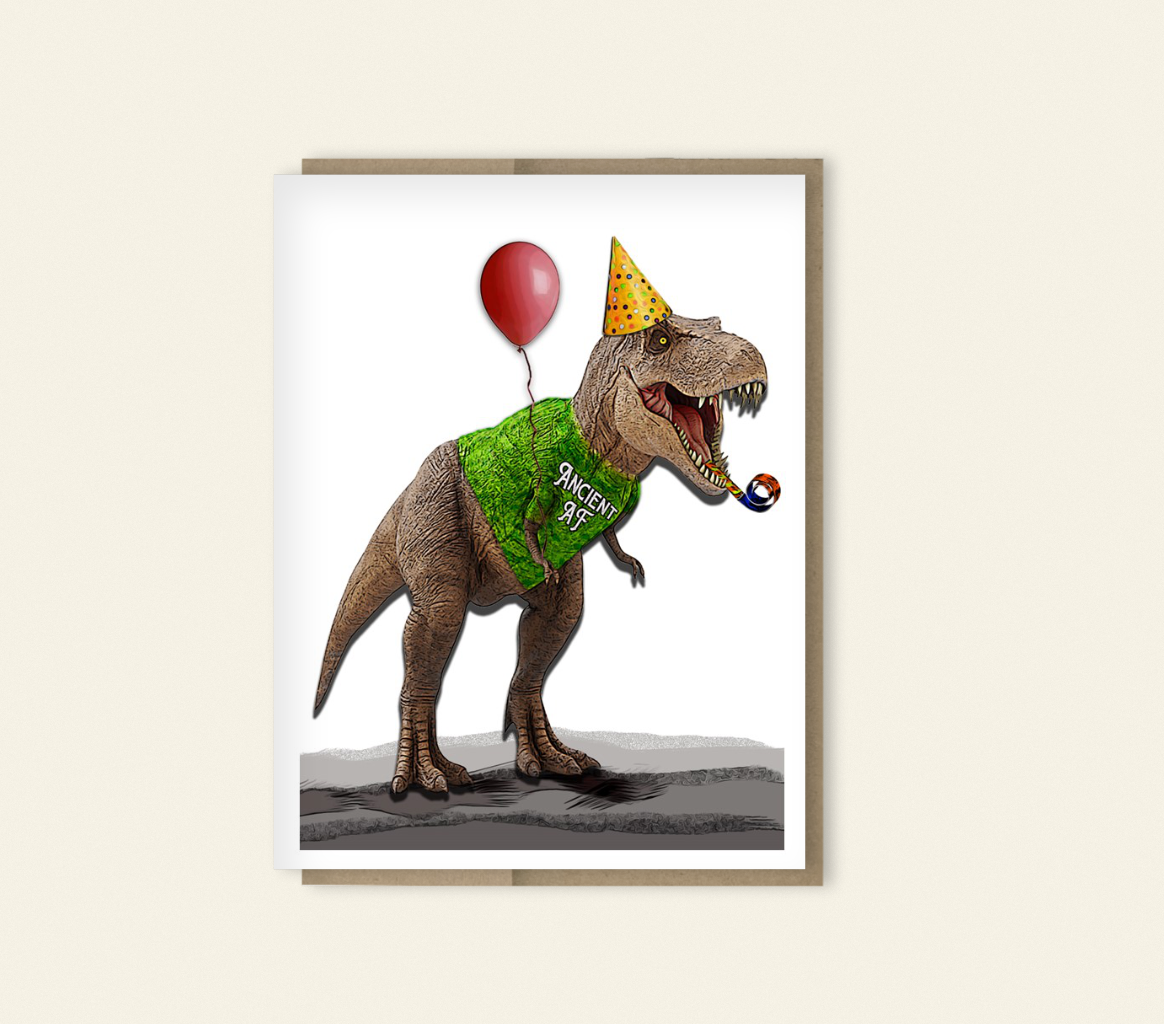 Ancient AF Dinosaur Birthday Card