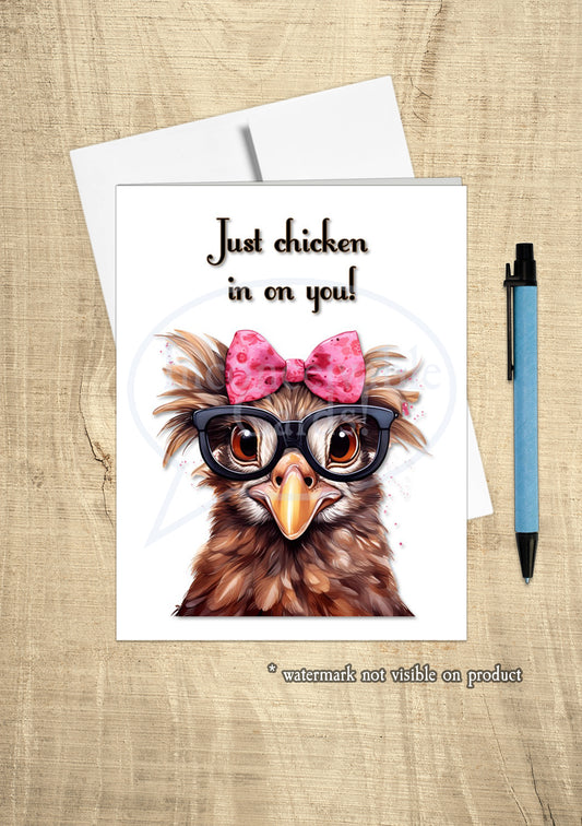 "Just Chicken Up On You", Funny Get Well Card