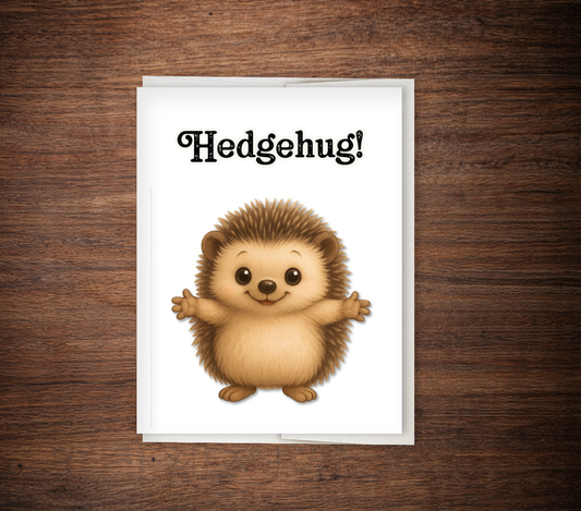 Hedgehug! – Adorable Pun Card (Warning: May Cause Excessive Smiling), Thinking of You, Birthday Card, Support Card