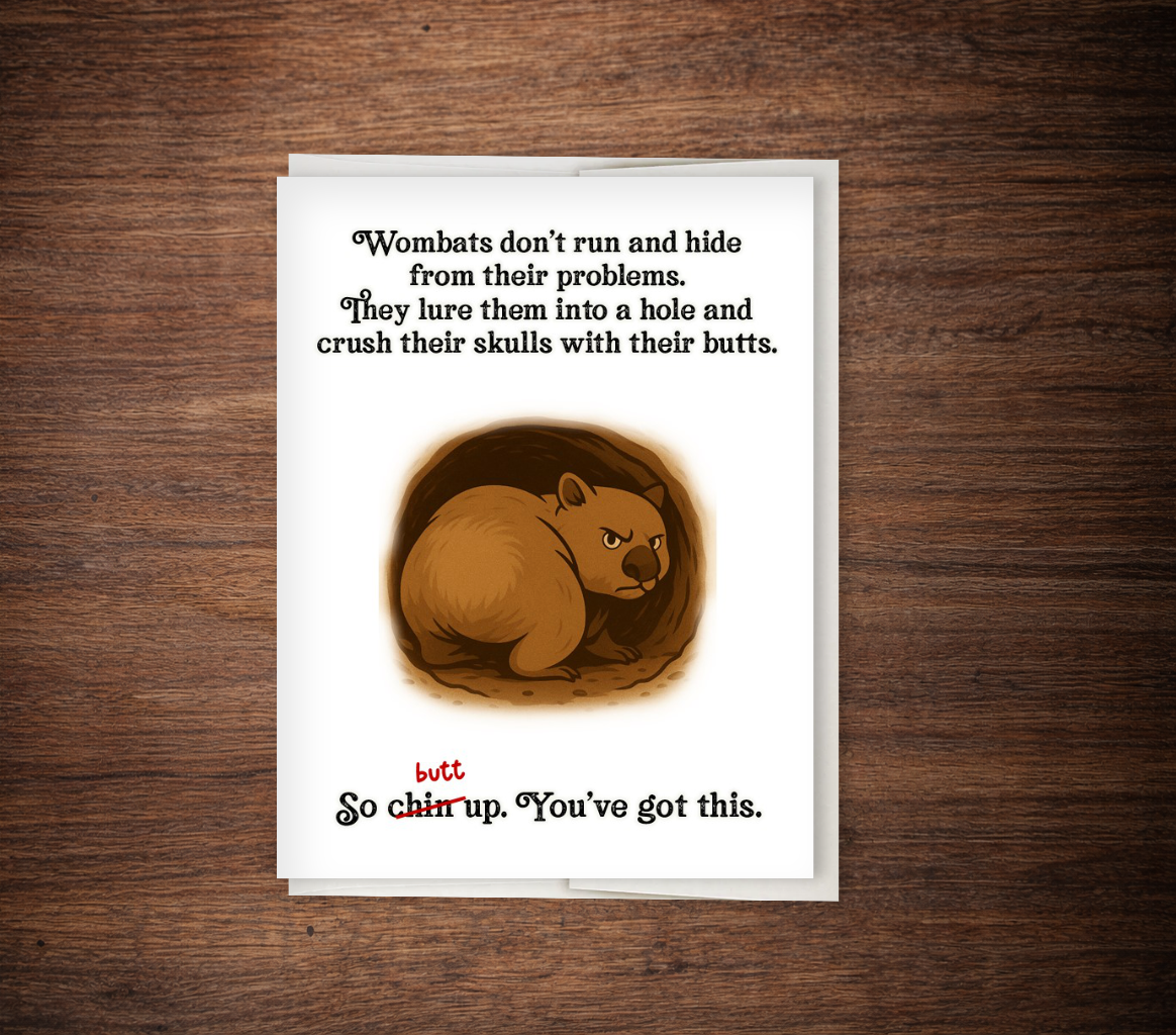 Wombat Wisdom Motivational Card