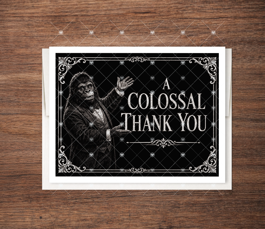 A Colossal Thank You | Funny Gorilla Thank You Card