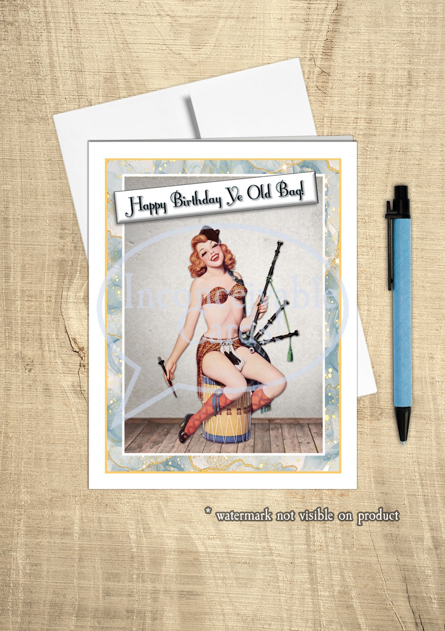 Retro Pinup - Funny "You Old Bag" Birthday Card, Card for Him or Her