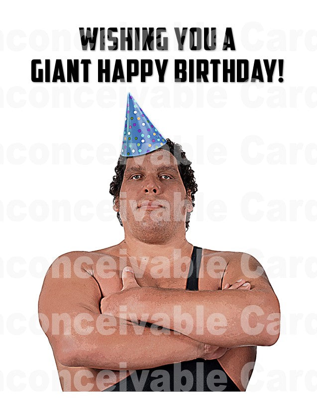 Wrestling - Giant Wrestler Birthday Card