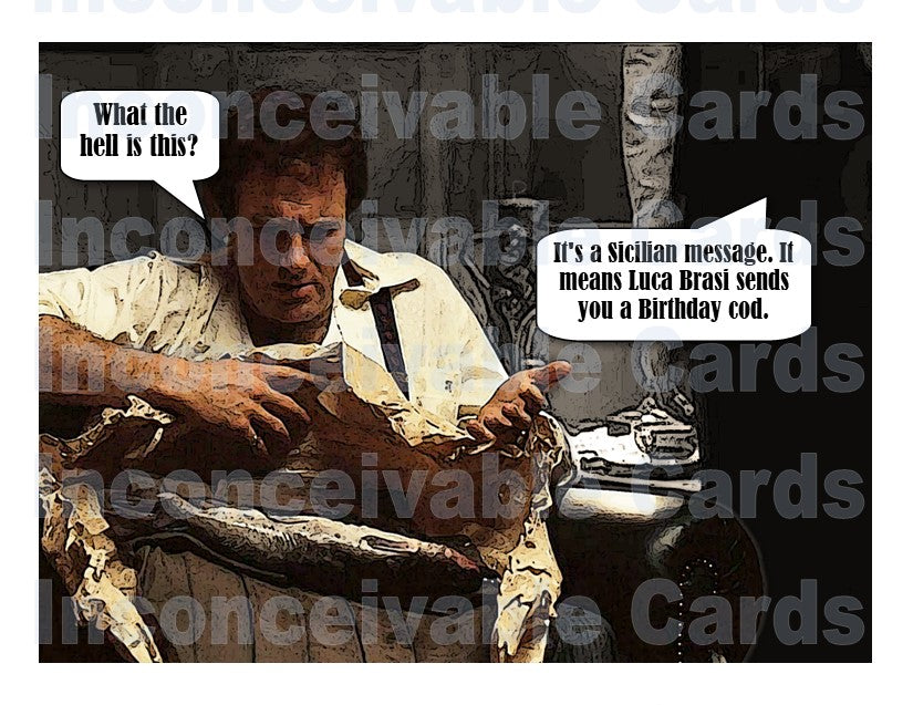 Godfather - "Sleeping With The Fishes" Funny Birthday Card