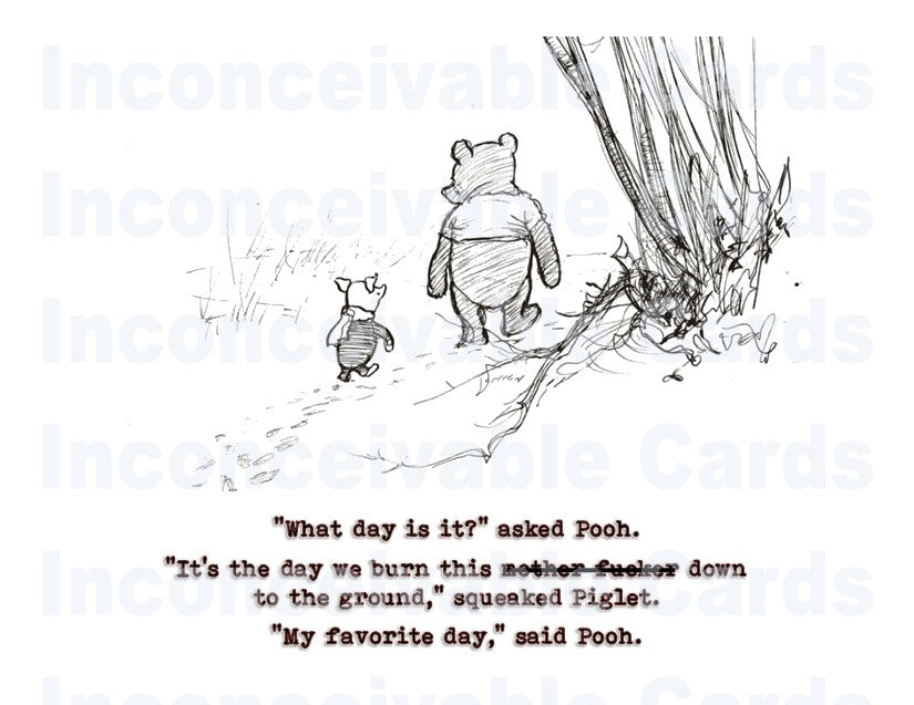 Winnie the Pooh Funny Card for Any Occasion