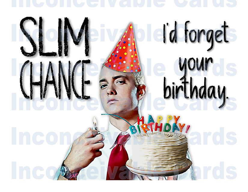 Eminem Funny Birthday Card, Rapper Birthday Card, Rap Birthday Card, Pop Culture Card