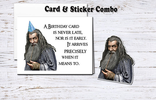 LOTR - On Time Birthday Card and Sticker Bundle