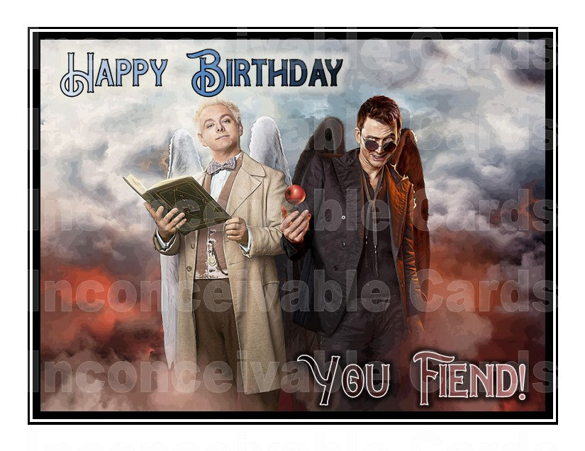 Good Omens - "Happy Birthday You Fiend" Card