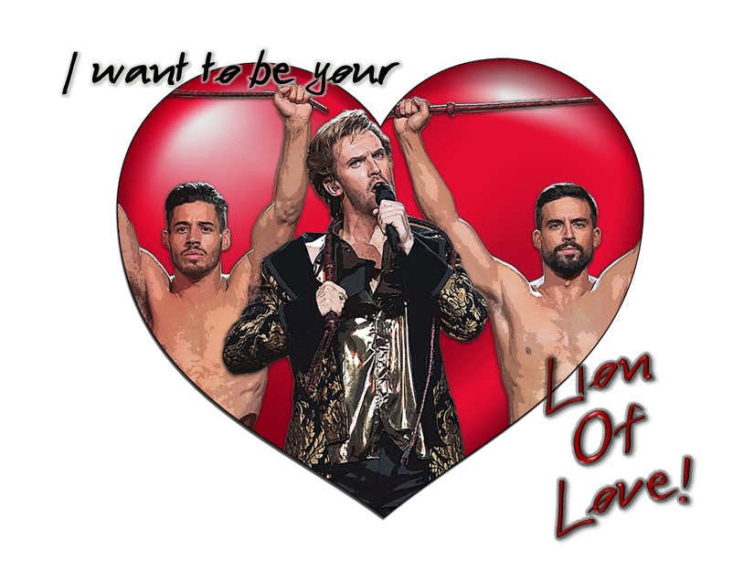 Eurovision "I Want To Be Your Lion of Love" Funny Romantic Card, Just Because