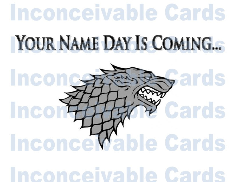Thrones - Name Day Birthday Card