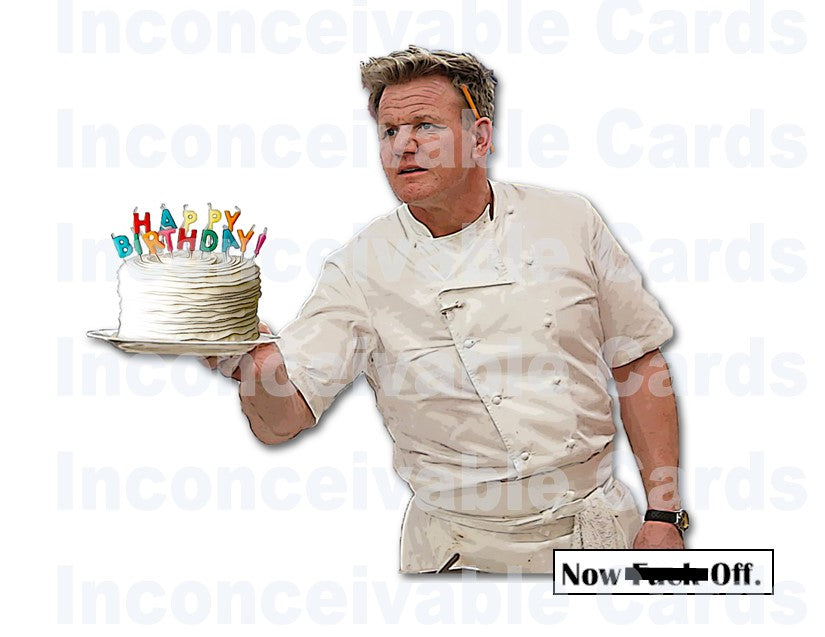 Angry Chef F- Off Funny Birthday Card