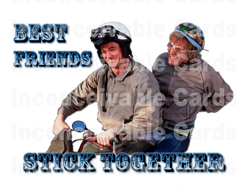 Dumb and Dumber - "Best Friends Stick Together" Funny Friendship Card