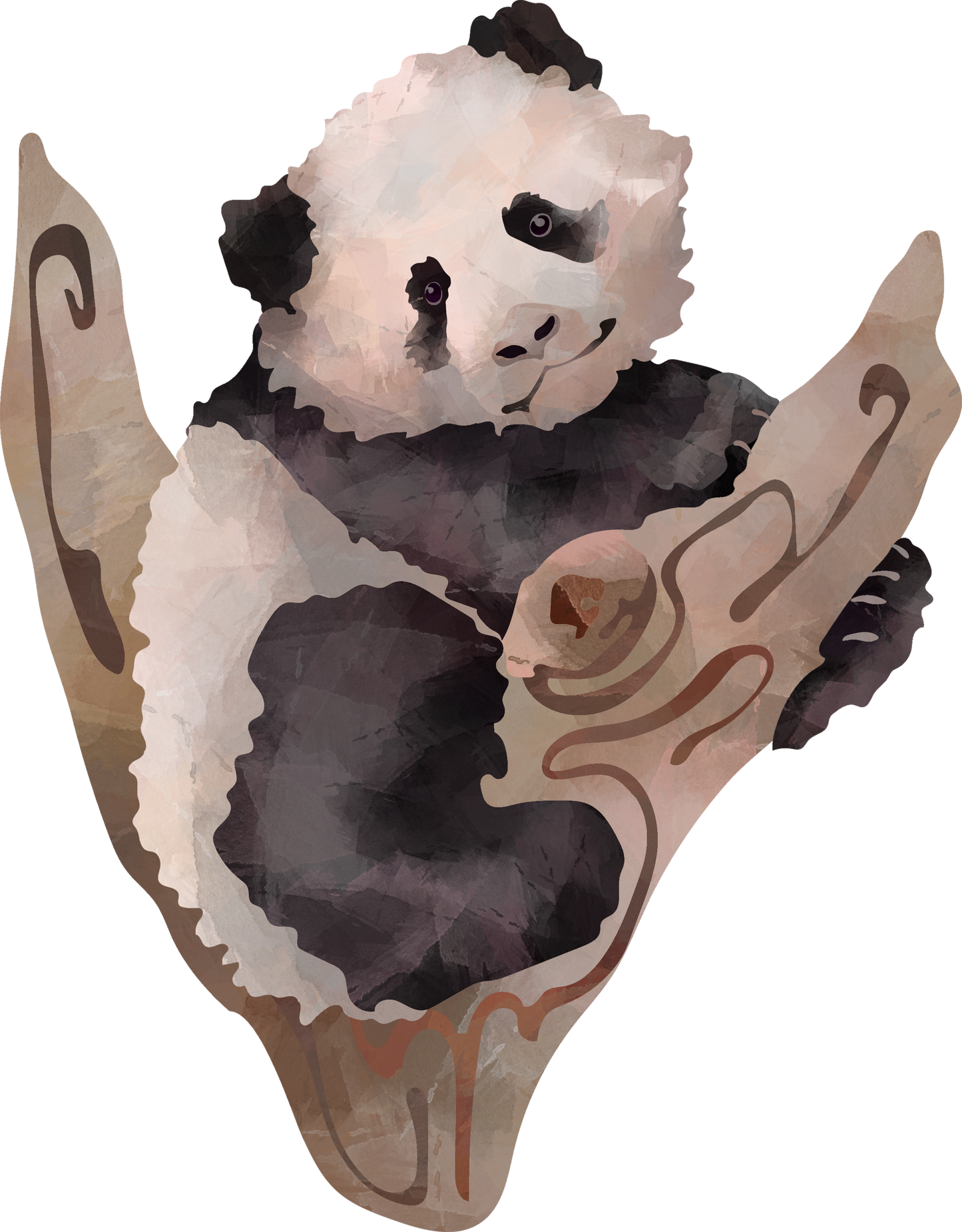 Watercolor Playful Pandas Waterproof Vinyl Sticker